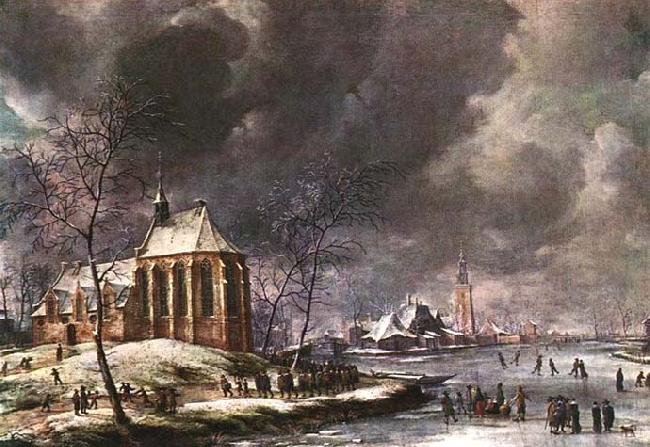  Village of Nieukoop in Winter with Child Funeral